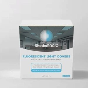 (2) ShadeMAGIC Fluorescent Light Covers Classroom,office 2×4